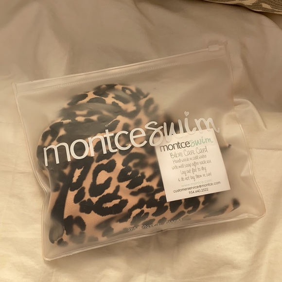 Montce Swim Leopard Texture Palua Ties Bikini Top - Picture 9 of 9